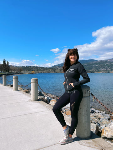 Charcoal Triblend 'Love for Kelowna' Lightweight Zip Hoodie