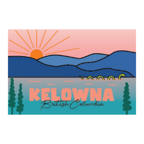 Kelowna Sunset with Ogopogo Postcard