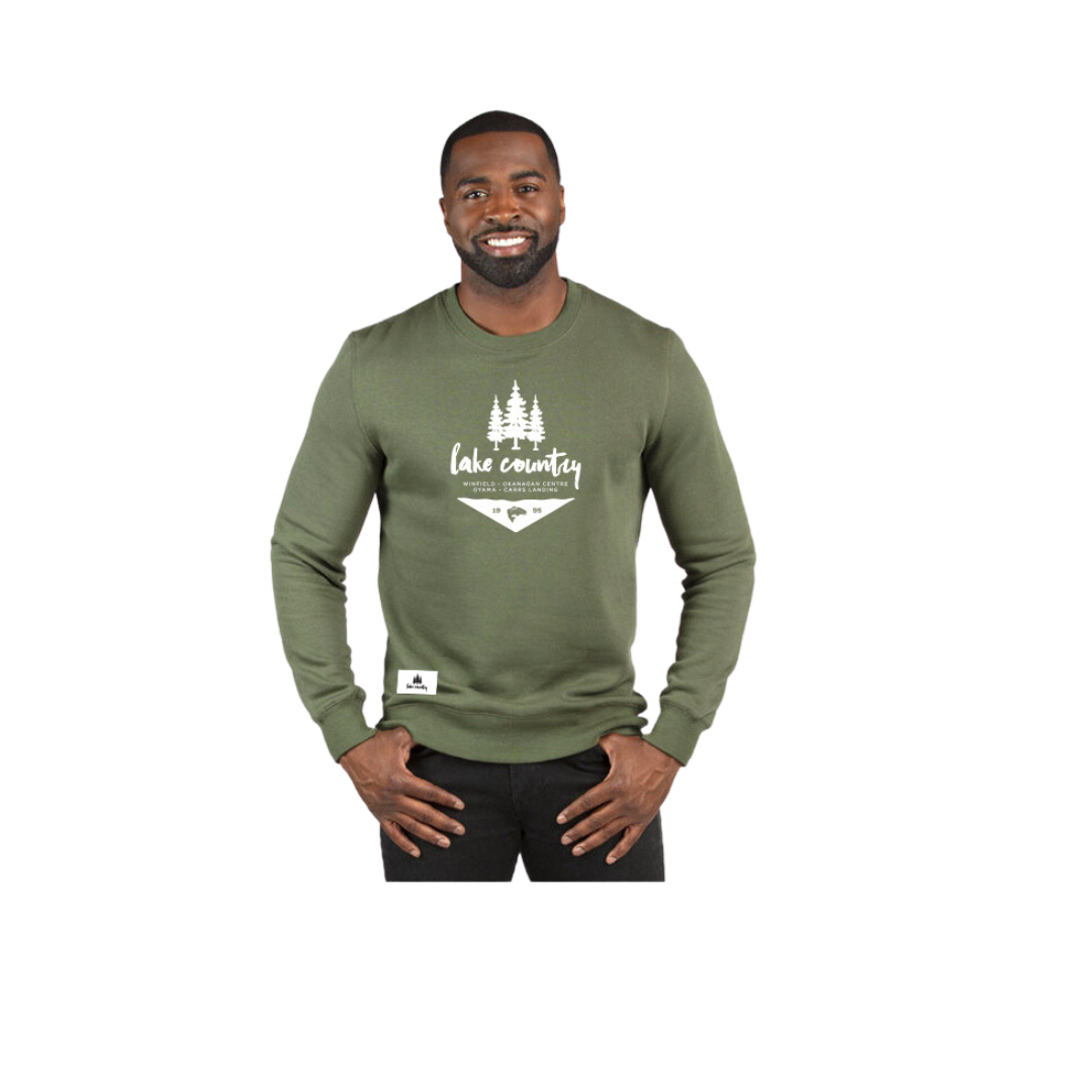Army Green 'Lake Country' Crewneck