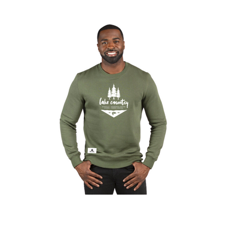 Army Green 'Lake Country' Crewneck