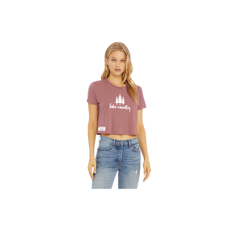 Mauve 'Lake Country' Crop T-Shirt