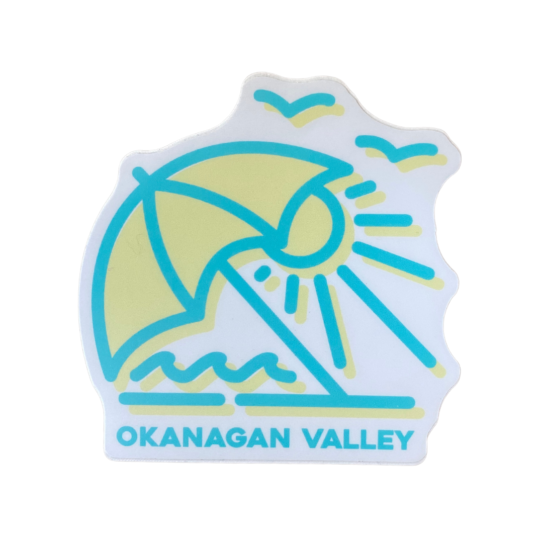 'Okanagan Valley' Beach Vinyl Sticker