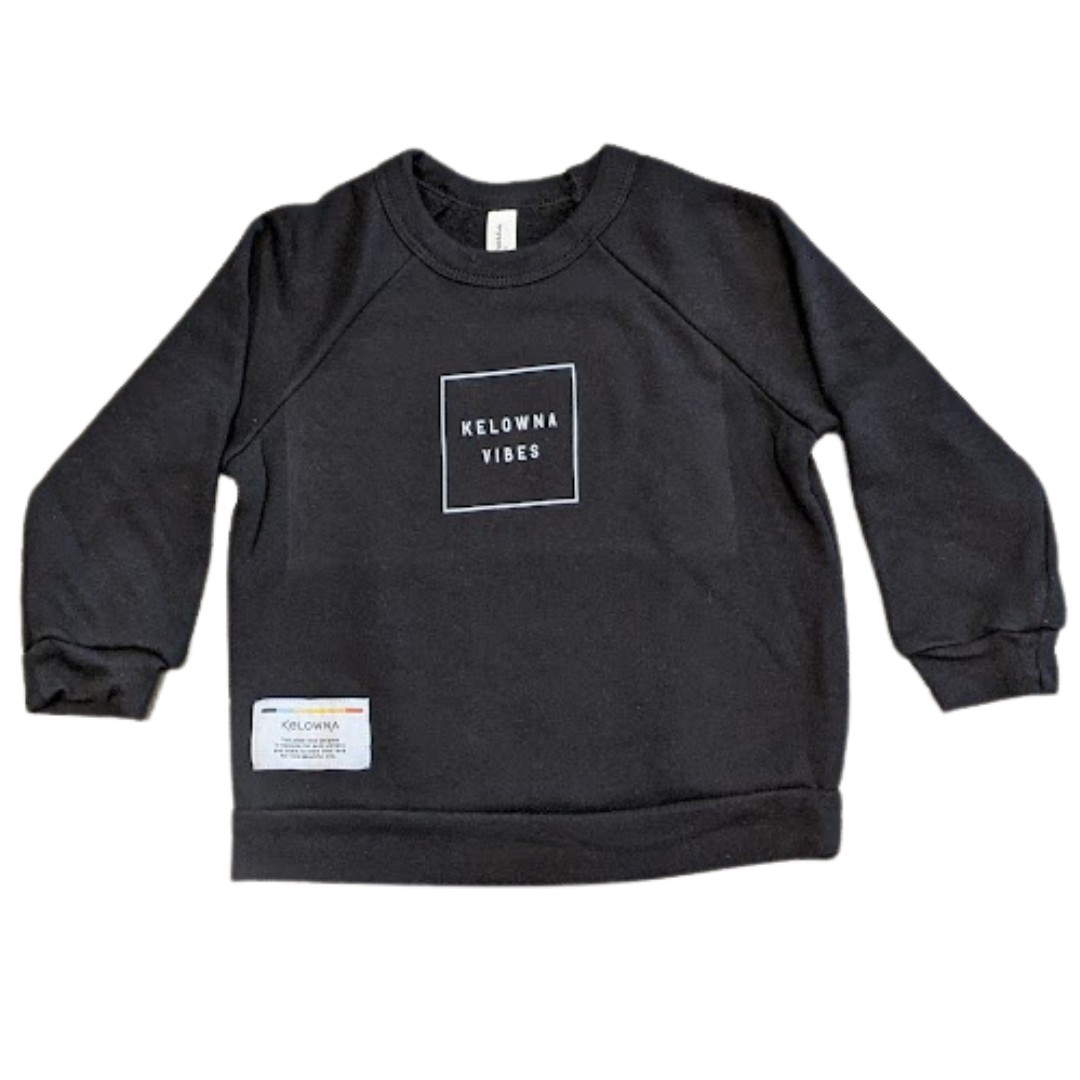 Black 'Kelowna Vibes' Toddler Crewneck